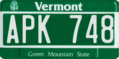 VT license plate APK748