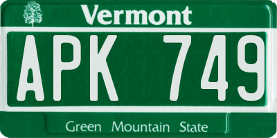 VT license plate APK749