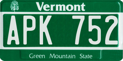 VT license plate APK752