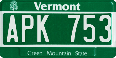 VT license plate APK753