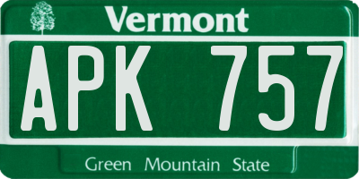 VT license plate APK757