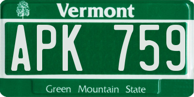 VT license plate APK759