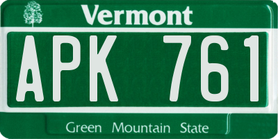 VT license plate APK761
