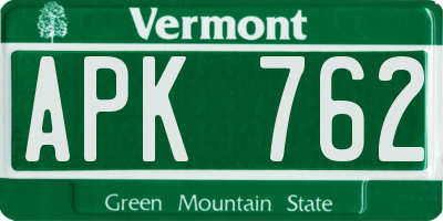 VT license plate APK762