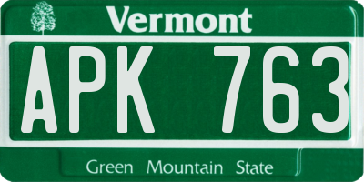VT license plate APK763