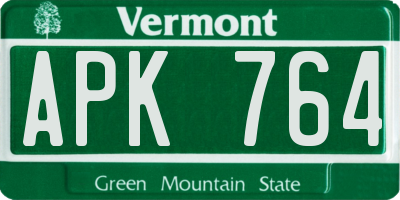 VT license plate APK764