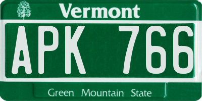 VT license plate APK766