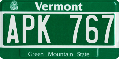 VT license plate APK767