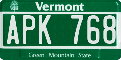 VT license plate APK768