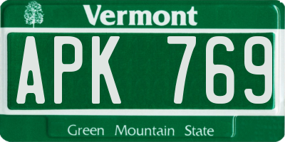 VT license plate APK769