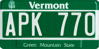 VT license plate APK770