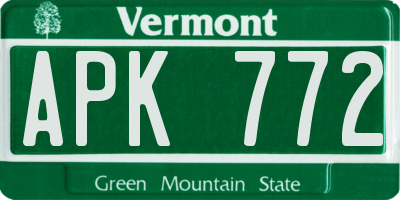 VT license plate APK772