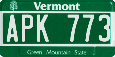 VT license plate APK773
