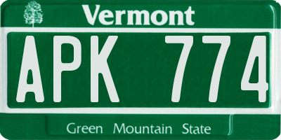 VT license plate APK774