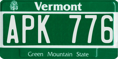 VT license plate APK776