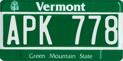 VT license plate APK778