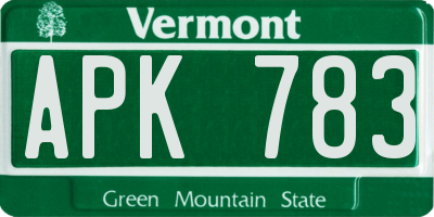 VT license plate APK783