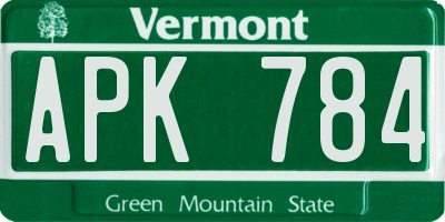 VT license plate APK784