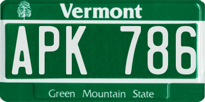 VT license plate APK786