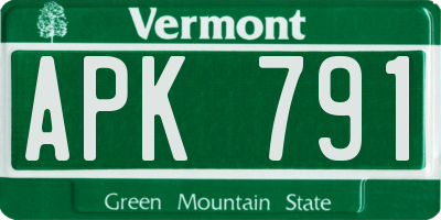VT license plate APK791