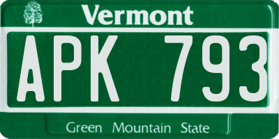 VT license plate APK793