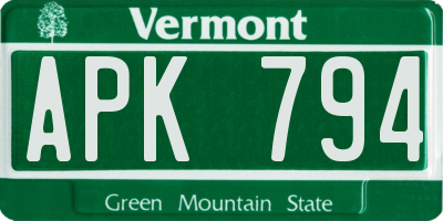VT license plate APK794