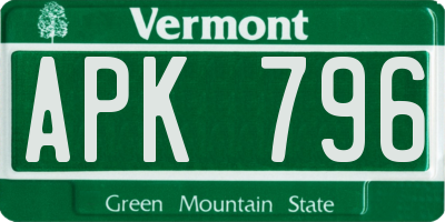 VT license plate APK796