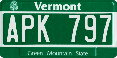 VT license plate APK797