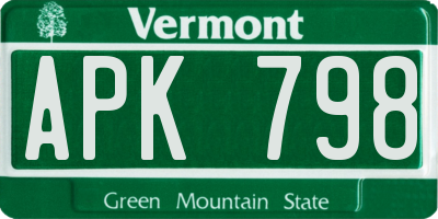 VT license plate APK798