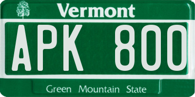 VT license plate APK800