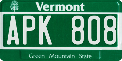 VT license plate APK808