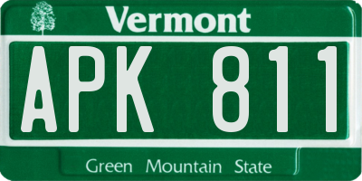 VT license plate APK811
