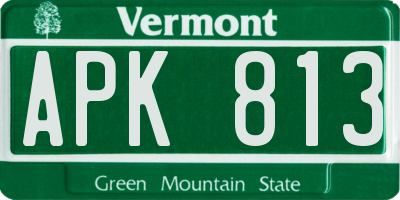 VT license plate APK813