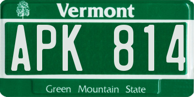 VT license plate APK814