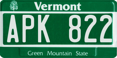 VT license plate APK822