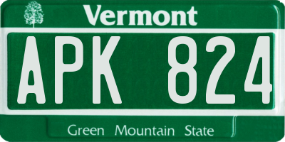 VT license plate APK824