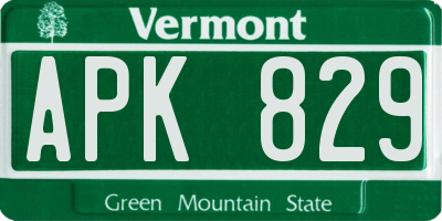 VT license plate APK829
