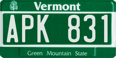 VT license plate APK831