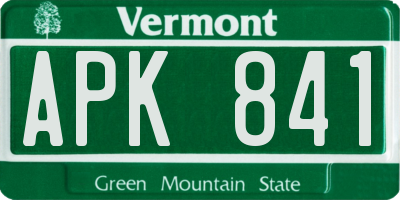 VT license plate APK841