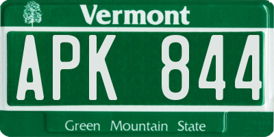 VT license plate APK844