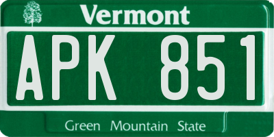 VT license plate APK851