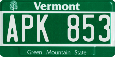 VT license plate APK853