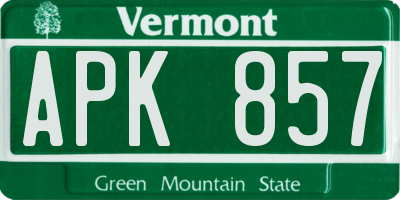 VT license plate APK857