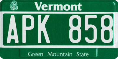 VT license plate APK858
