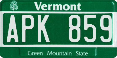 VT license plate APK859