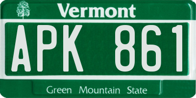 VT license plate APK861
