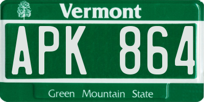VT license plate APK864