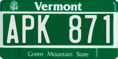 VT license plate APK871