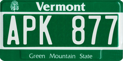 VT license plate APK877
