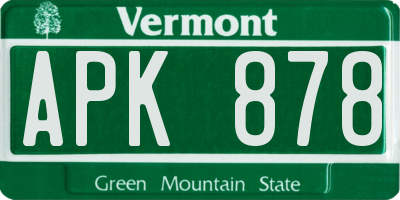 VT license plate APK878